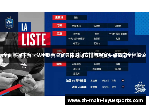 全面掌握本赛季法甲联赛决赛具体时间安排与观赛要点指南全程解读 全面掌握本赛季法甲联赛决赛具体时间安排与观赛要点指南全程解读